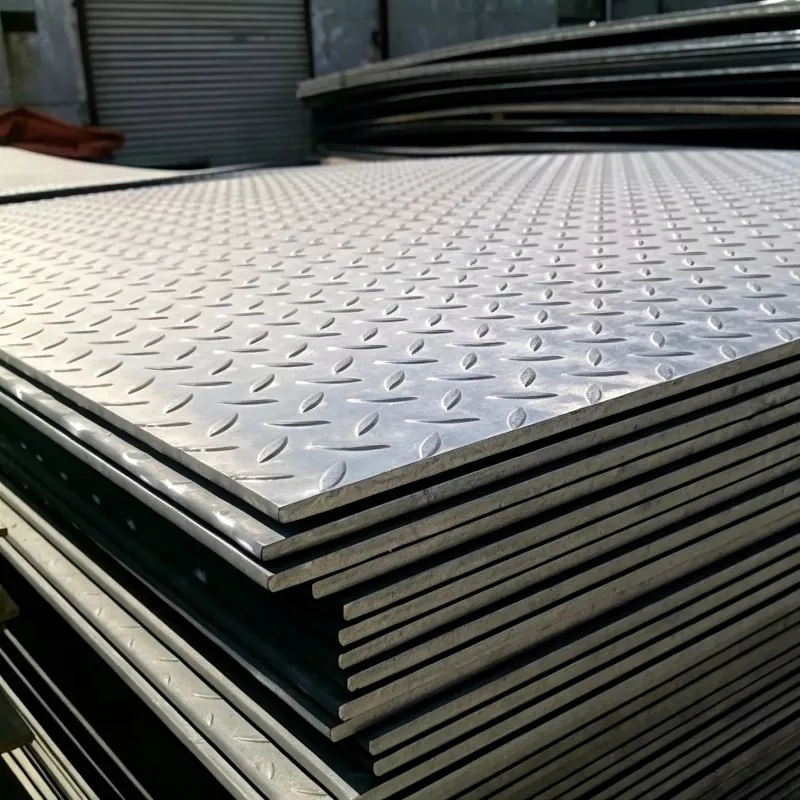 Hot Rolled Checkered Steel Plate kanggo Platform